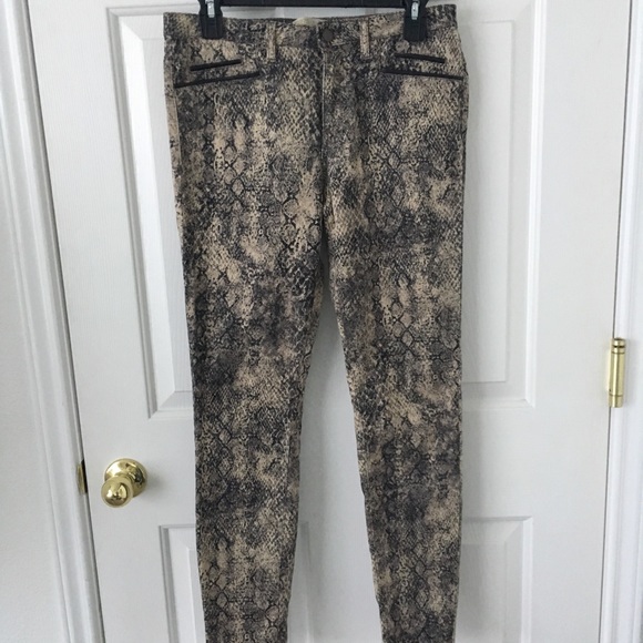 Zara Snakeskin Python Print Jeans / Size 6 - Picture 1 of 8
